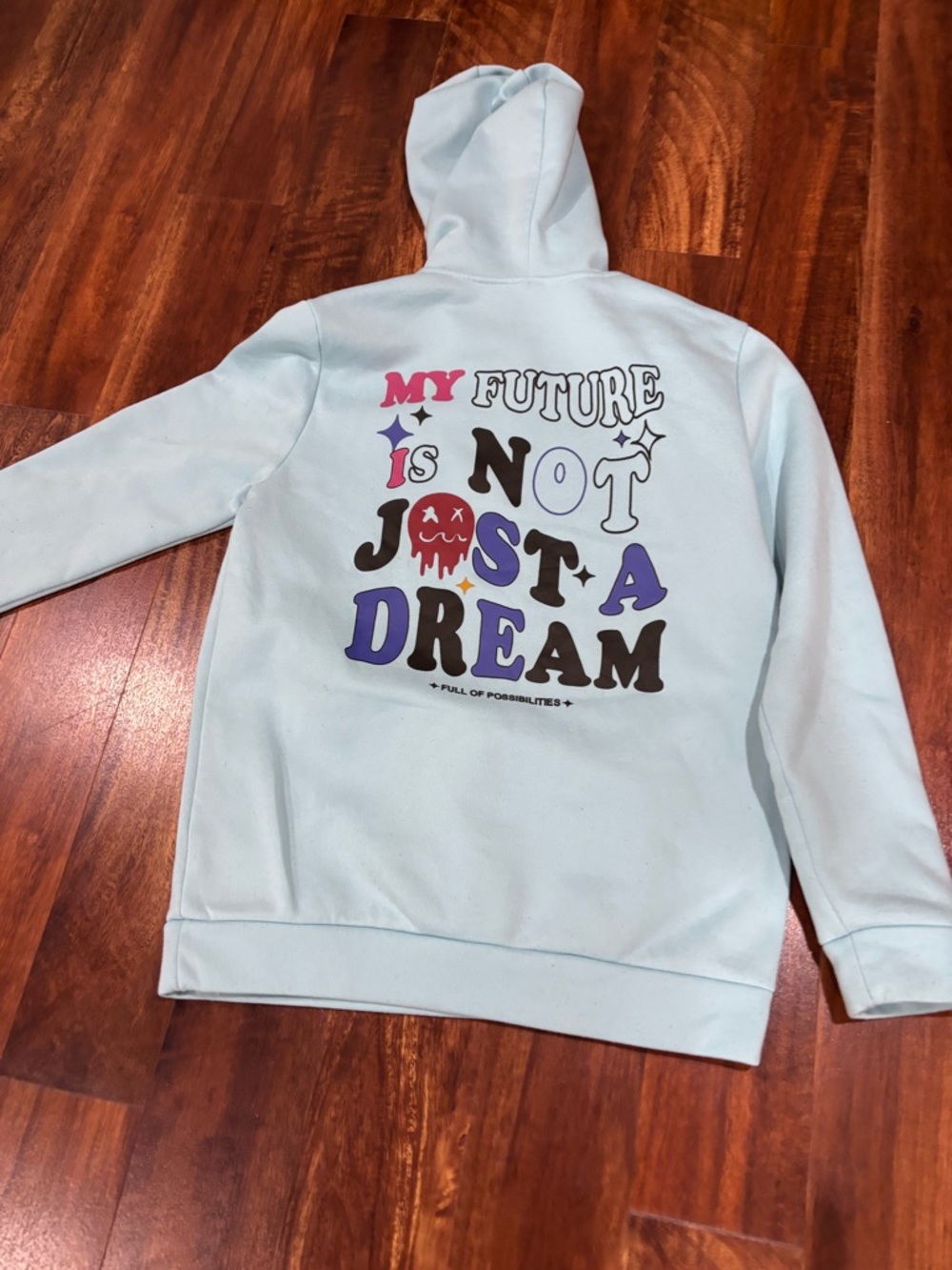 Men's Light Blue Pullover Hoodie  Not just a dream - Classic Everyday Comfort
